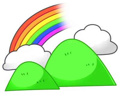 山と虹