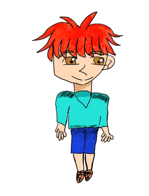 オレンジ色の髪の男の子