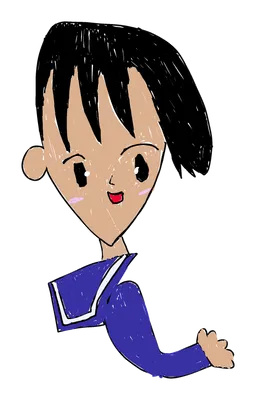 セーラー服の黒髪の女の子