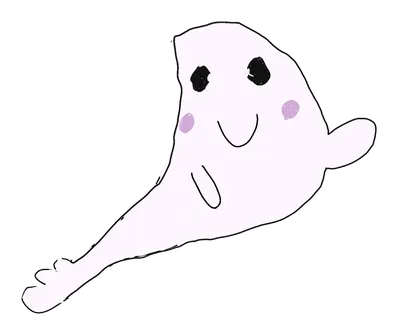 ほおを染めたかわいいおばけ