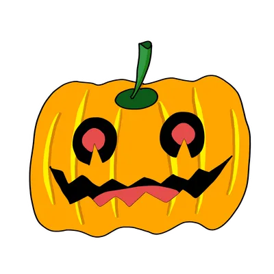 にらむ顔のハロウィンかぼちゃ