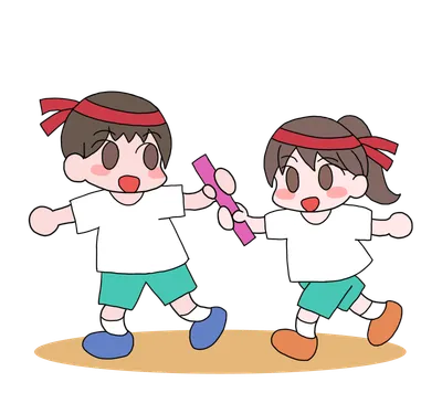 バトンをつなぐ運動会のリレー