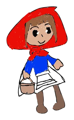 かごを持つ赤ずきんの女の子