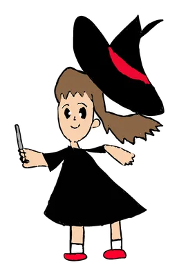 杖を持った魔女の女の子