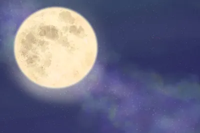 満月と星空
