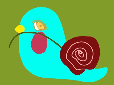野鳥と薔薇