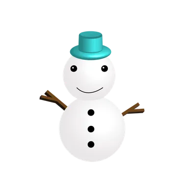 青い帽子の雪だるま