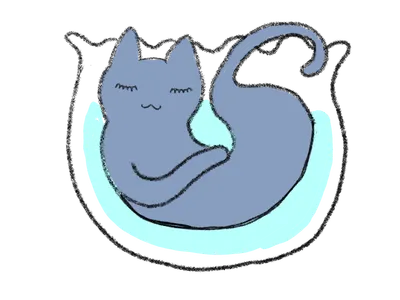 ねこ（青・クッション）