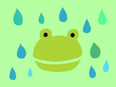 かえると雨