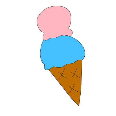 ２色アイスクリーム（ピンク・水色）