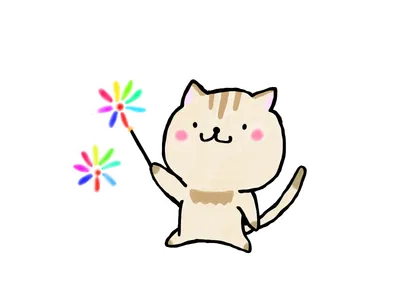猫と花火