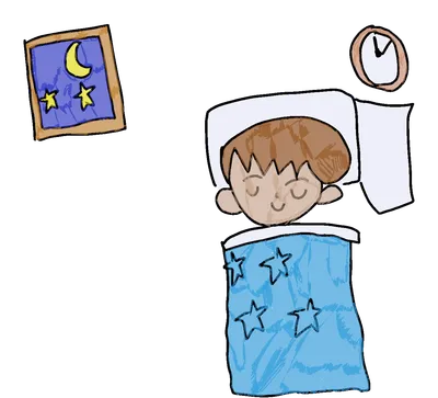 夜に眠る男の子