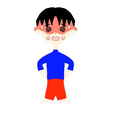 熱中症で困る少年