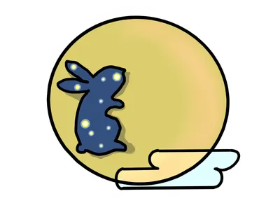 お月見のウサギ