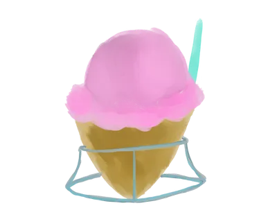 ストロベリー コーンアイス