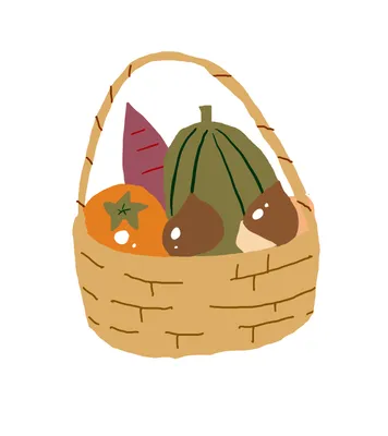 柿・栗・かぼちゃのかご盛り