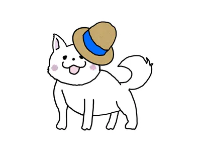帽子の犬（白）