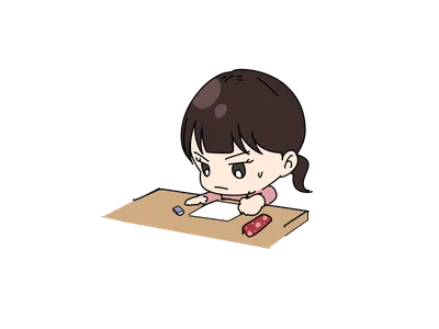 宿題をする女の子