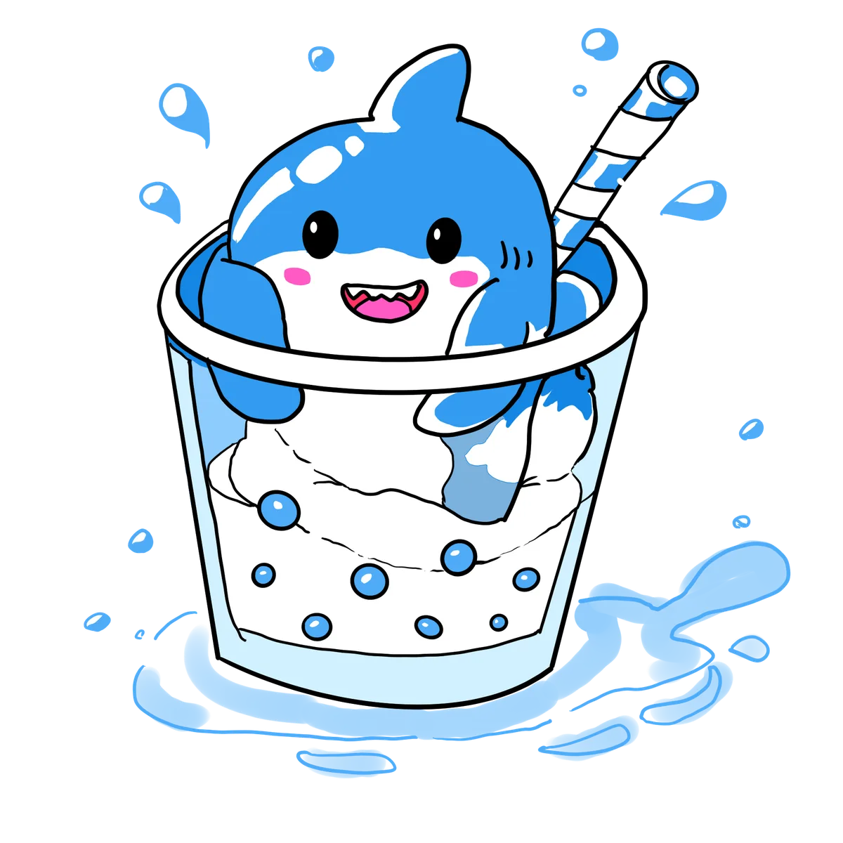 しゅわしゅわな海のキャラ