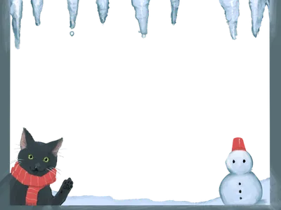 氷柱雪景色フレーム