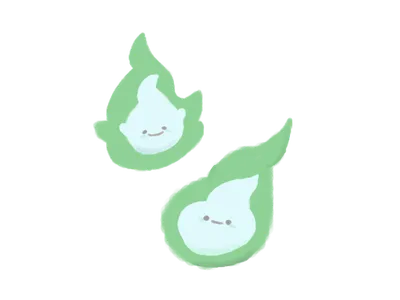 水滴のキャラクター（緑）