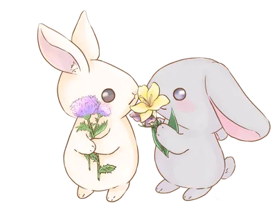 花を持つ兎たち