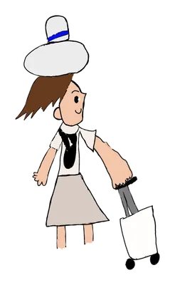 大きな帽子の女性