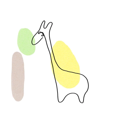 線画 キリン