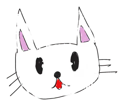 猫の顔（手描き）