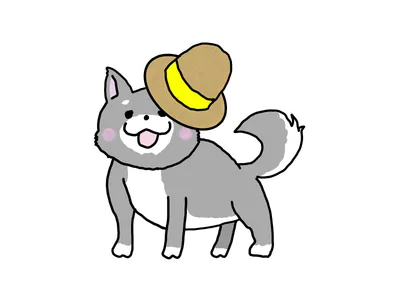 帽子の犬（灰）