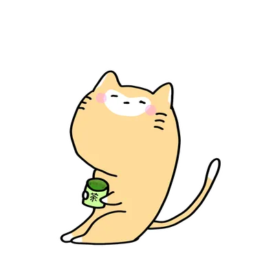 お茶を飲む茶ねこ