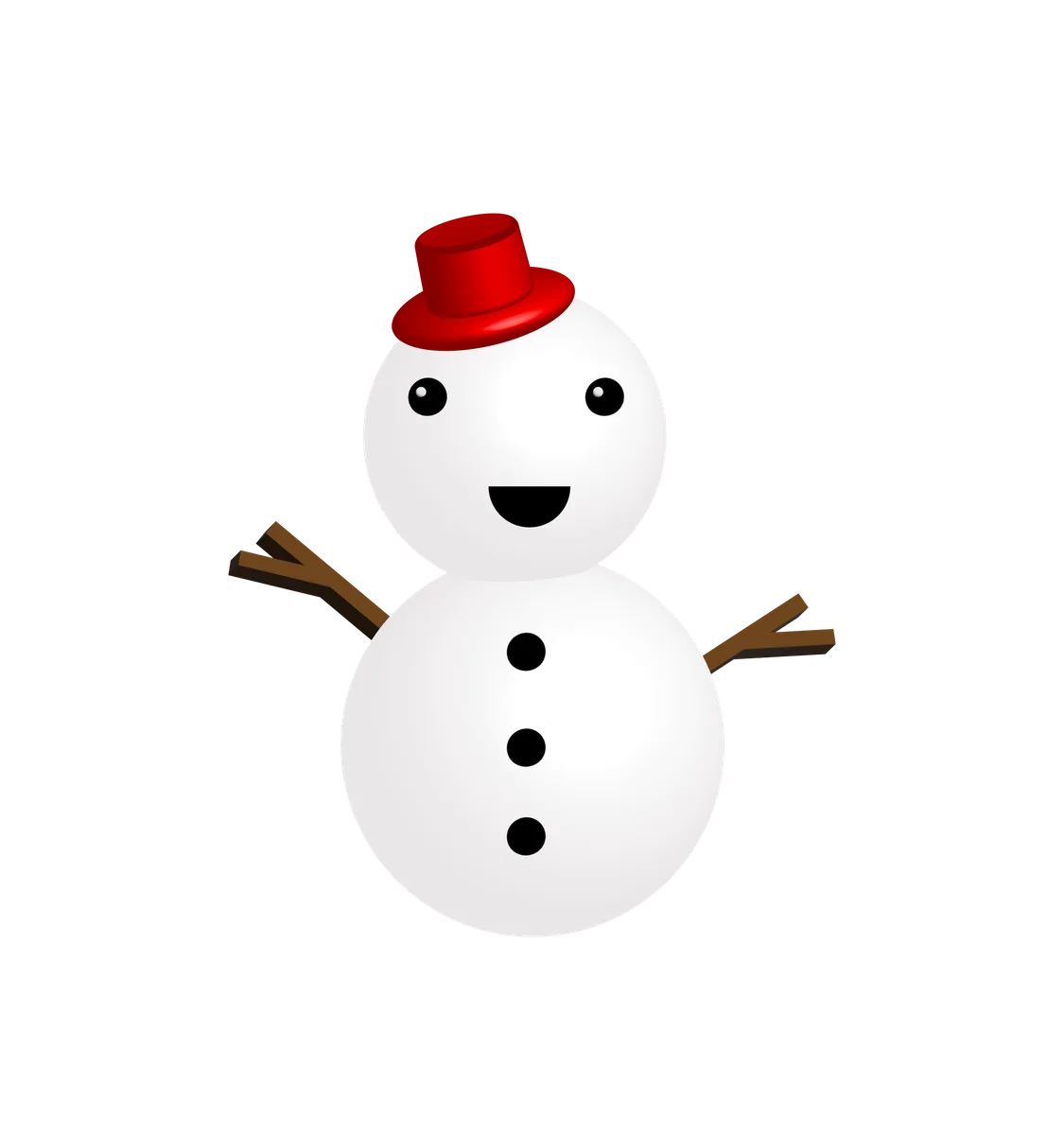 赤い帽子の雪だるま