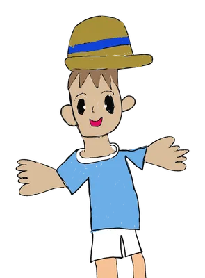麦わら帽子の男の子