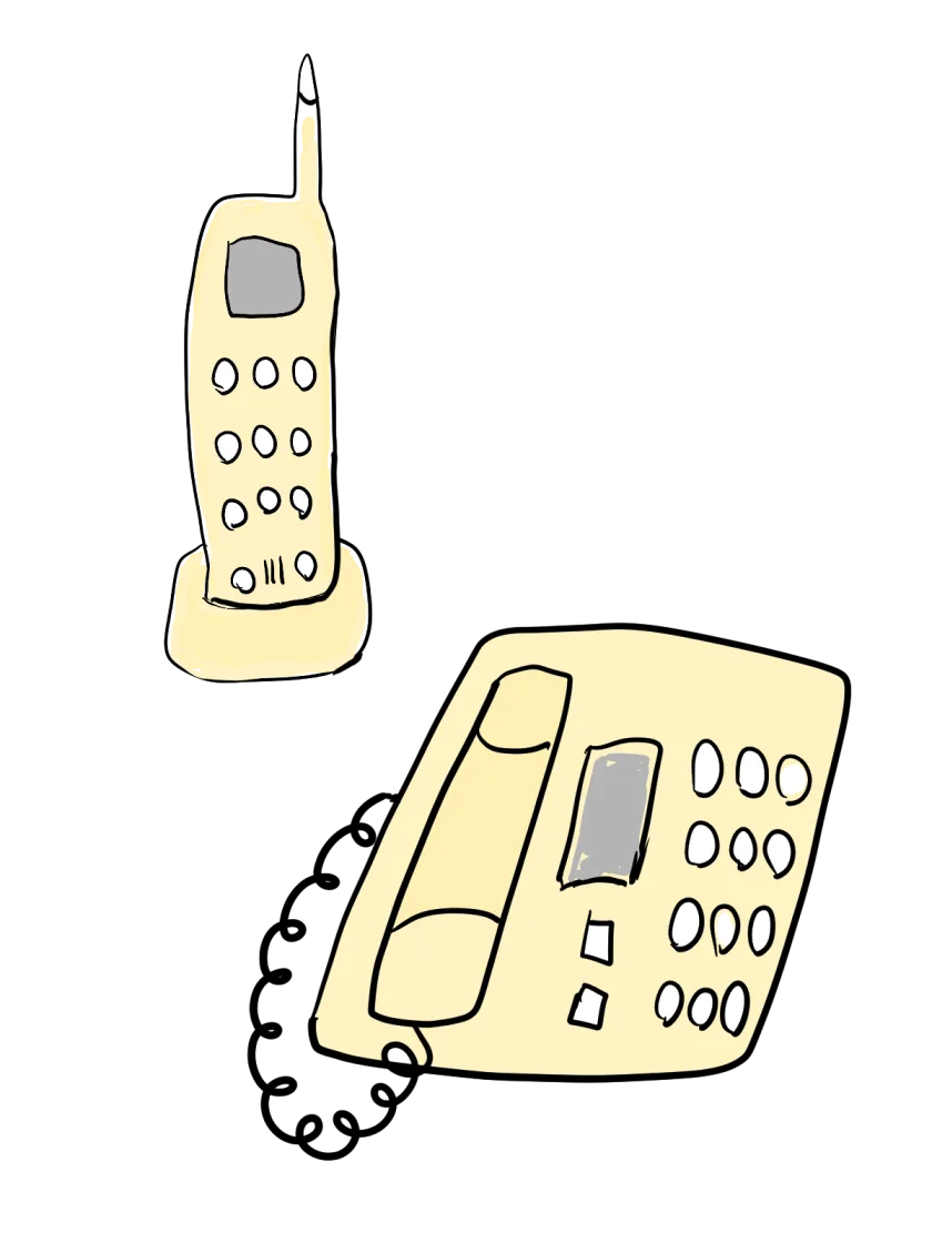 固定電話とコードレス電話の子機