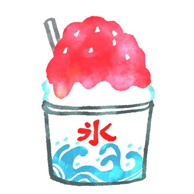 かき氷カップ（赤波）