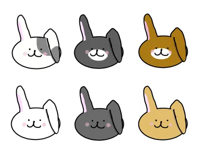 うさぎの顔セット