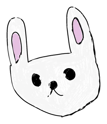 うさぎの顔（白）
