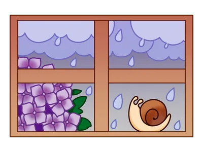 雨の日の窓辺