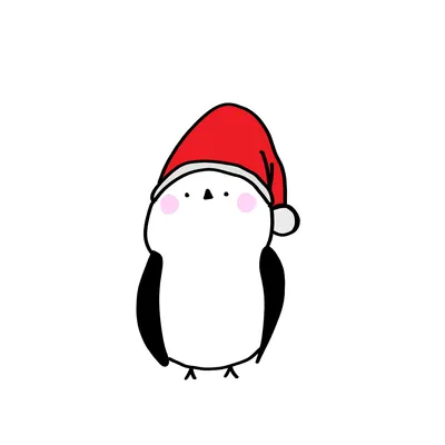 サンタ帽をかぶったシマエナガ