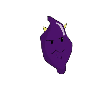 鬼の角が生えたさつまいもモンスター