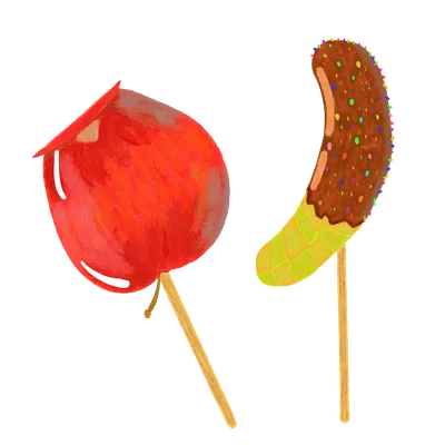 りんご飴とチョコバナナ