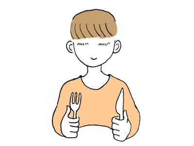 食事する女の子