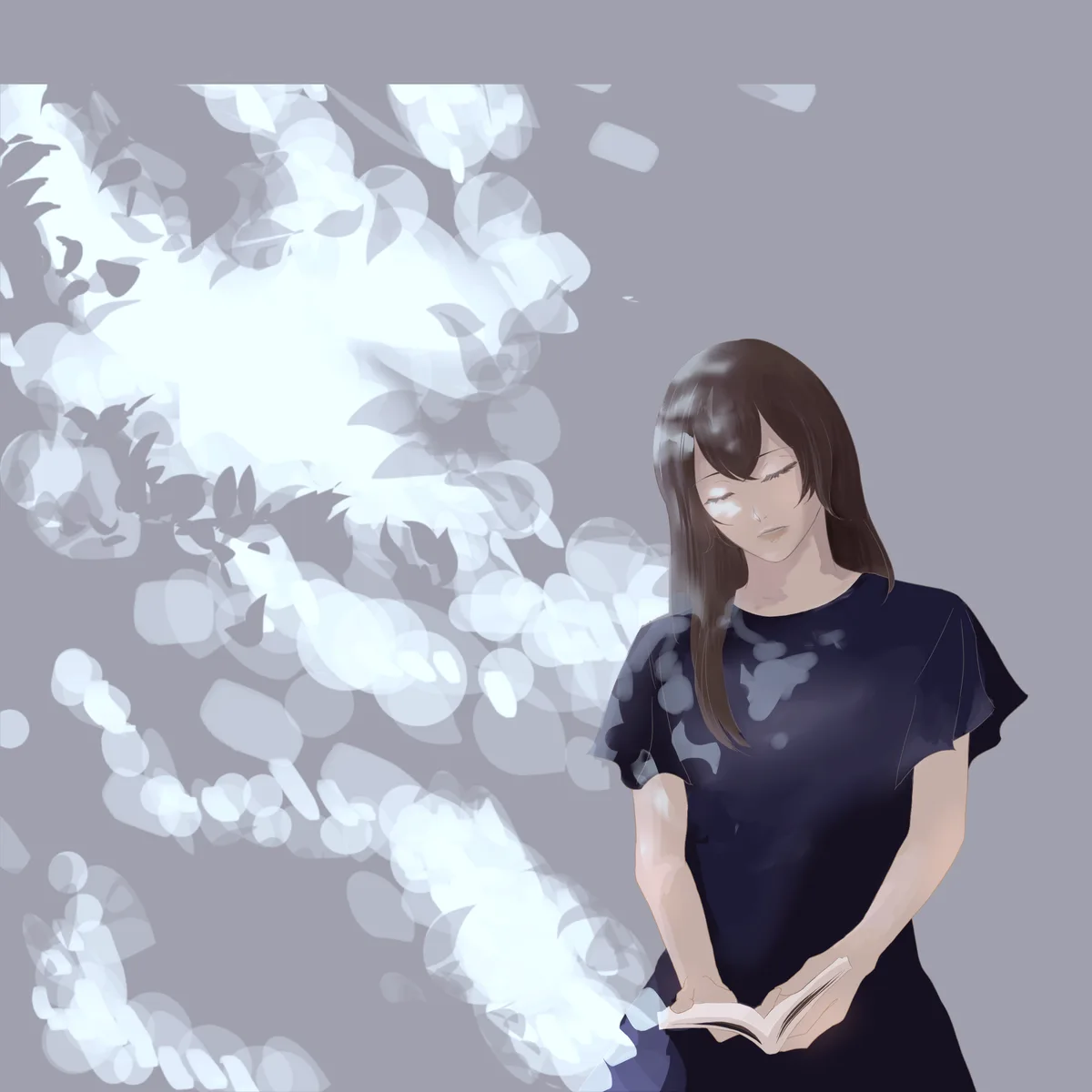 木漏れ日の中の女の子