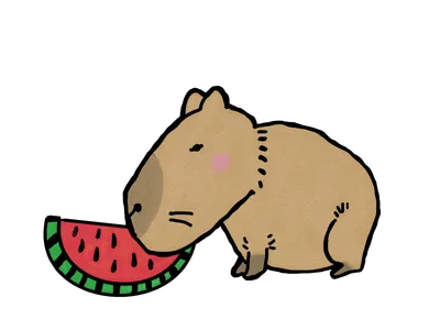 スイカとカピバラ