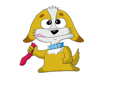 ウィンナーをかじる犬