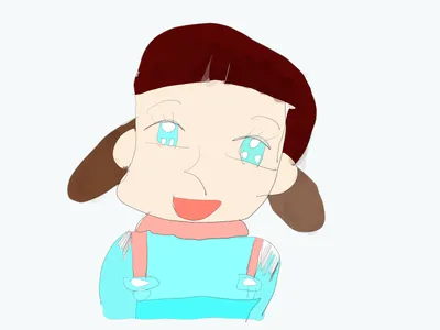 青い目の笑顔の女の子