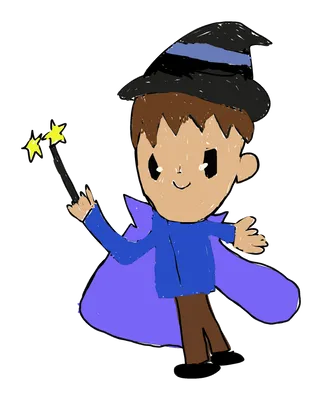 杖を持つ魔法使いの男の子