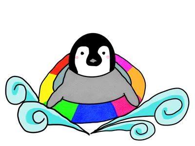 浮き輪ペンギン