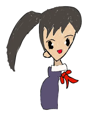 サイドポニーテールの女の子