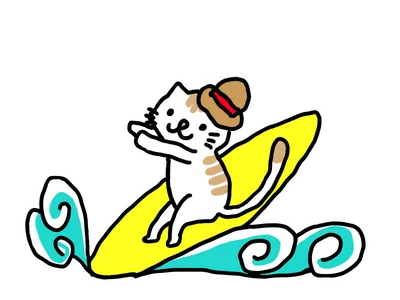 夏の海の猫